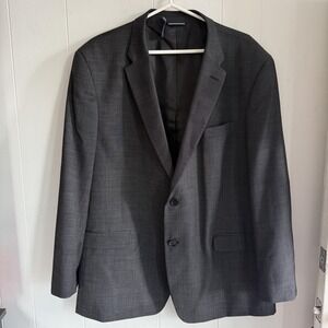 Tommy Hilfiger Blazer Mens Large Gray Two Button Sport Coat Jacket Lined Casual